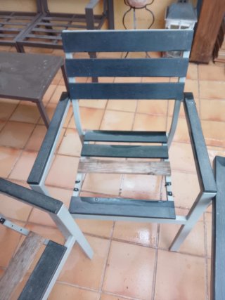 4 Sillas de Jardín Metal/Madera