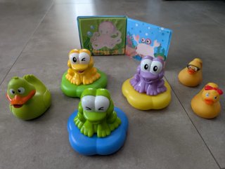 Lote Juguetes Baño Patos y Ranas