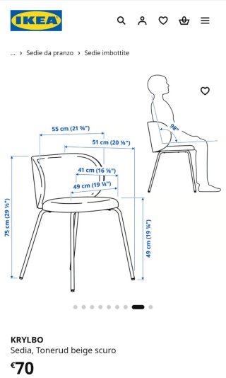 4 sedie Ikea KRYLBO grigie