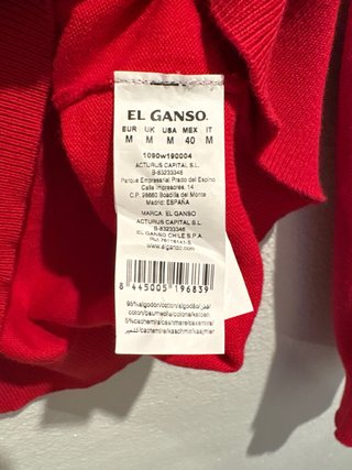 Jersey El Ganso Rojo Talla M