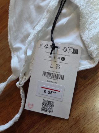 Vestido largo encaje Bershka blanco