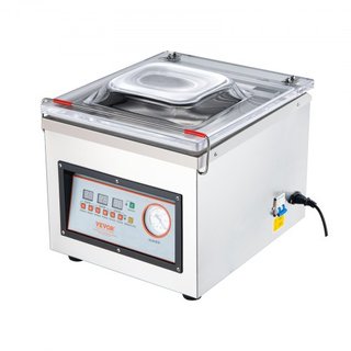 Sellador al vacío de cámara, 320W de potencia de sellado, máquina de envasado al vacío para alimentos húmedos, carnes, marinadas y más, tamaño compacto con longitud de sellado de 320 mm, aplicable...