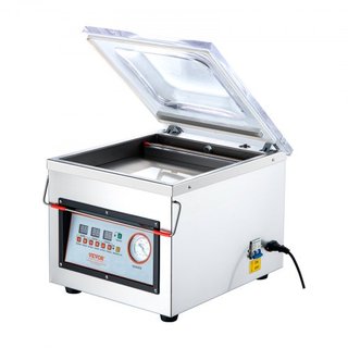 Sellador al vacío de cámara, 320W de potencia de sellado, máquina de envasado al vacío para alimentos húmedos, carnes, marinadas y más, tamaño compacto con longitud de sellado de 320 mm, aplicable...