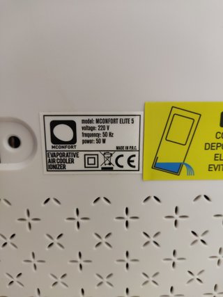 Elite 5 Climatizador Evaporativo Portátil, 50 Watt