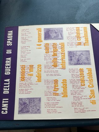 Vinilo Canti de Guerra di Spagna 1936-1939