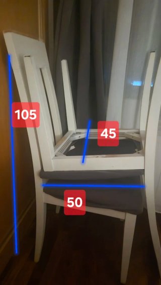 Juego de 4 sillas de comedor blancas