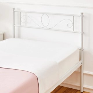 Letto singolo ferro battuto bianco con doghe