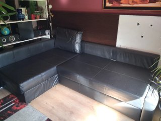 Sofá Cama Chaise Longue Friheten Ikea Negro