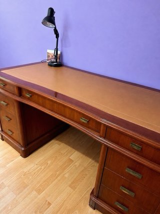 Conjunto de Escritorio de madera maciza y silla