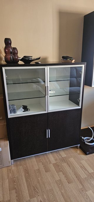 Aparador wengue Maison cristal y madera