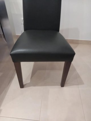 Silla de piel gris oscuro antracita moderna