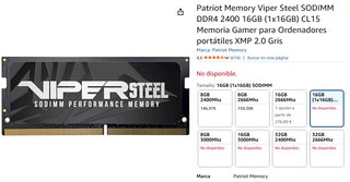 Memoria RAM Patriot Viper Steel SODIMM DDR4 16GB
