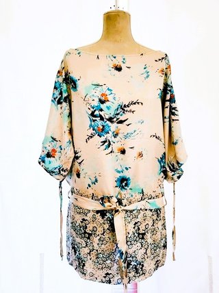 Miniabito Twin Set a Kimono Boho Floreale Tg. S/M