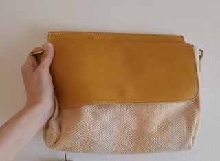 Bolso Misako amarillo y beige