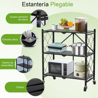 Estantería plegable 3 niveles carga pesada