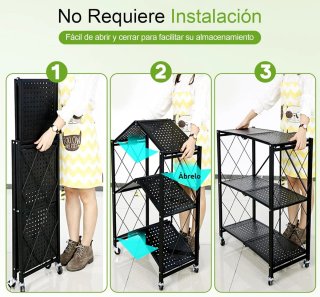 Estantería plegable 3 niveles carga pesada