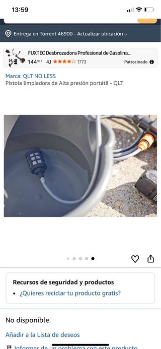Pistola de agua a presión portatil.