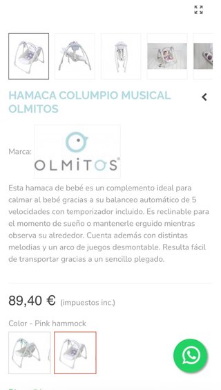 Mecedora eléctrica de bebé sin usar