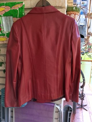 Chaqueta Piel Mujer Talla 40 Roja