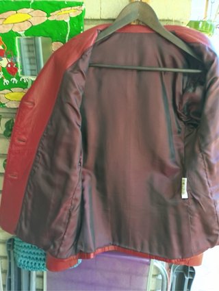 Chaqueta Piel Mujer Talla 40 Roja