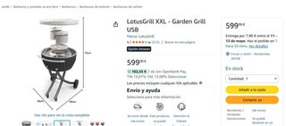 LotusGrill XXL Barbacoa sin humos COMO NUEVA