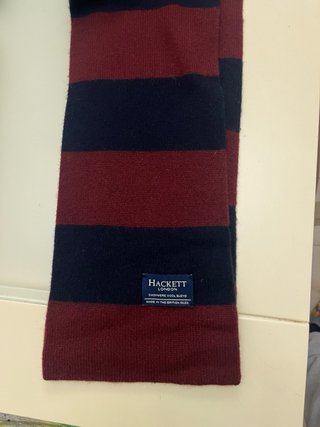 Bufanda Hackett London Rayas Rojo y Negro