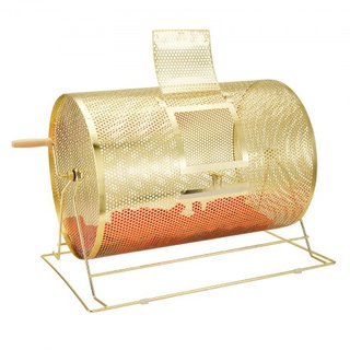 Tambor de Rifa, 14.8 x Ø21.26 pulgadas, Jaula Giratoria de Boletos de Rifa con Acabado en Latón, Capacidad para 10000 Boletos o 300 Pelotas de Ping Pong, Sorteo de Lotería de Metal con Mango de Ma...