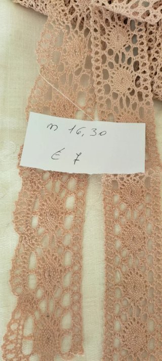 Pizzo uncinetto rosa antico