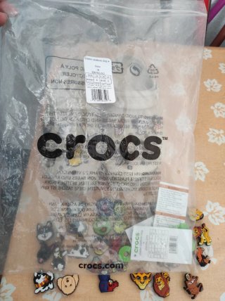 Zuecos Crocs Beige con Jibbitz de Perros