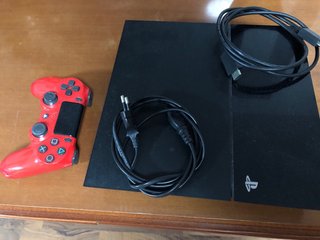 Ps4 Fat 500gb Negra + Mando Rojo