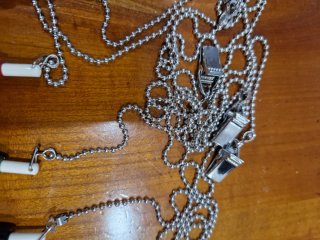 4 Bolígrafos Schneider Antiguos con Cadena
