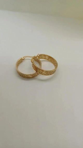 Pendientes Aro Grecia Chapado Oro 18k
