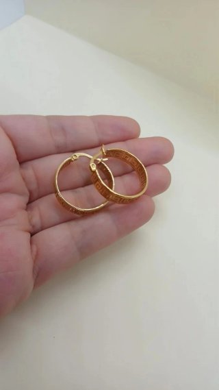 Pendientes Aro Grecia Chapado Oro 18k