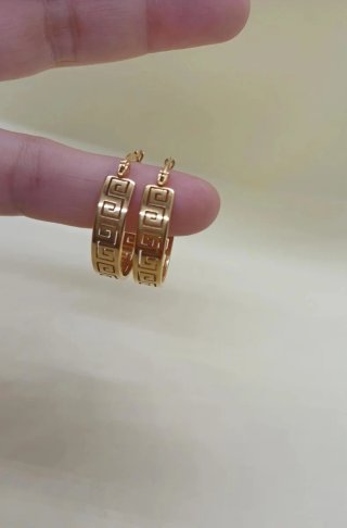 Pendientes Aro Grecia Chapado Oro 18k
