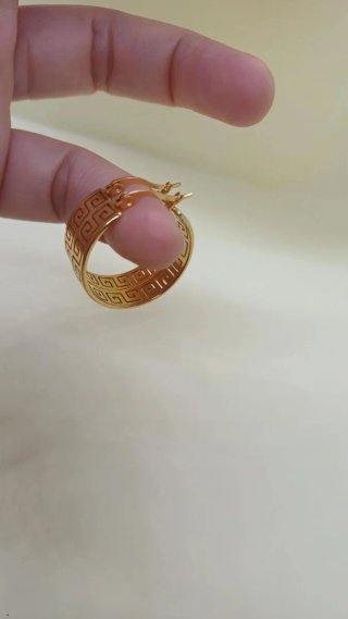 Pendientes Aro Grecia Chapado Oro 18k