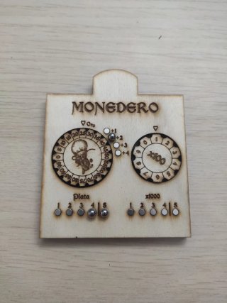 Marcador Monedero Madera D&D