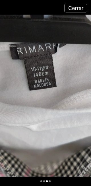Vestido de cuadros blanco, negro y rosa