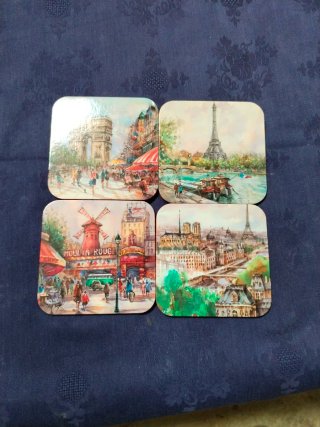 Set 4 Posavasos Paris Vistas Icónicas