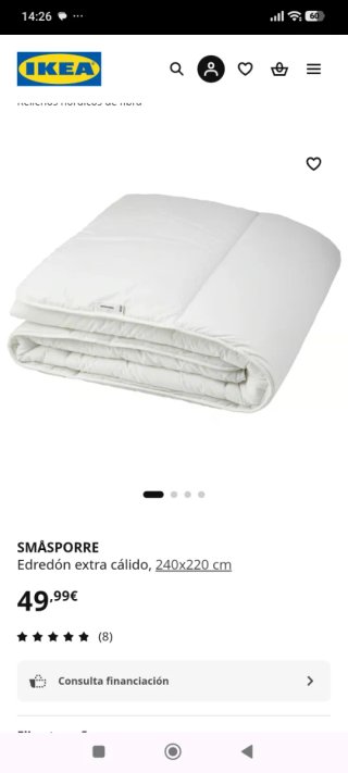 Edredón IKEA SMÅSPORRE extra cálido 240x220