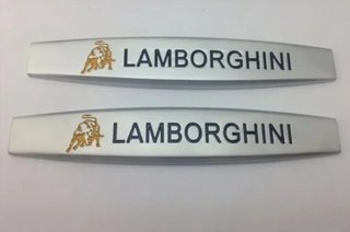 2 EMBLEMAS LATERALES MATE LOGO LAMBORGHINI