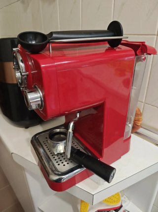 Cafetera Retro Roja Qilive
