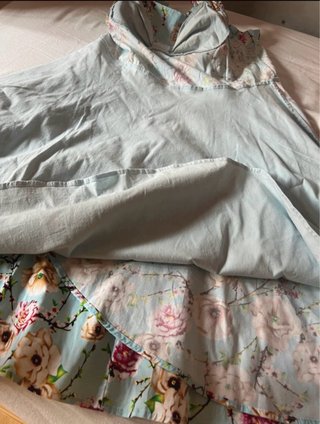 Vestido vintage flores azul y rosa