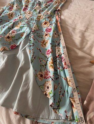 Vestido vintage flores azul y rosa