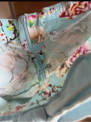 Vestido vintage flores azul y rosa