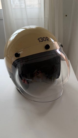 Casco Moto 130R Beige