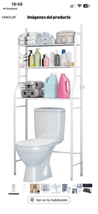 Estantería para baño sobre inodoro