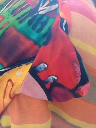 Vestido NUEVO largo estampado corazones multicolor