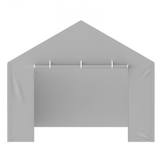 Cubierta de Lona para Carport Reemplazo Pared Lateral 12 x 20 pies, Refugio de Garaje Toldo Resistente al Agua y Protegido contra UV, Instalación Fácil con Bungee de Bola, Gris (Parte Superior y E...
