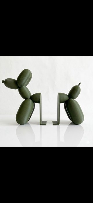 Ferma libri cane palloncino  3D