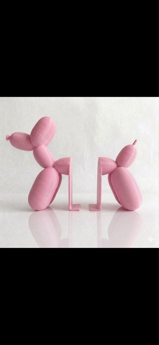 Ferma libri cane palloncino  3D